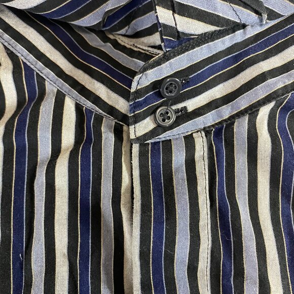 Wayne Gretzky Button Down Dress Shirt Men Size XL Blue Striped Collared Cotton - Picture 4 of 12